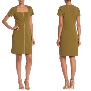 Nanette Lepore Olive Square Neck Shift Dress